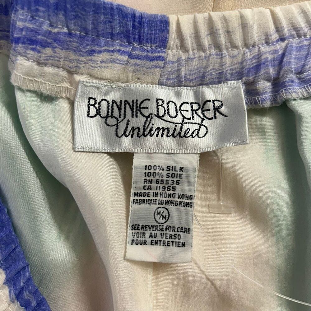 Vintage NWT Bonnie Boerer 100% Silk‎ Rainbow Abstract Pants M Hong Kong Artsy - Picture 6 of 10